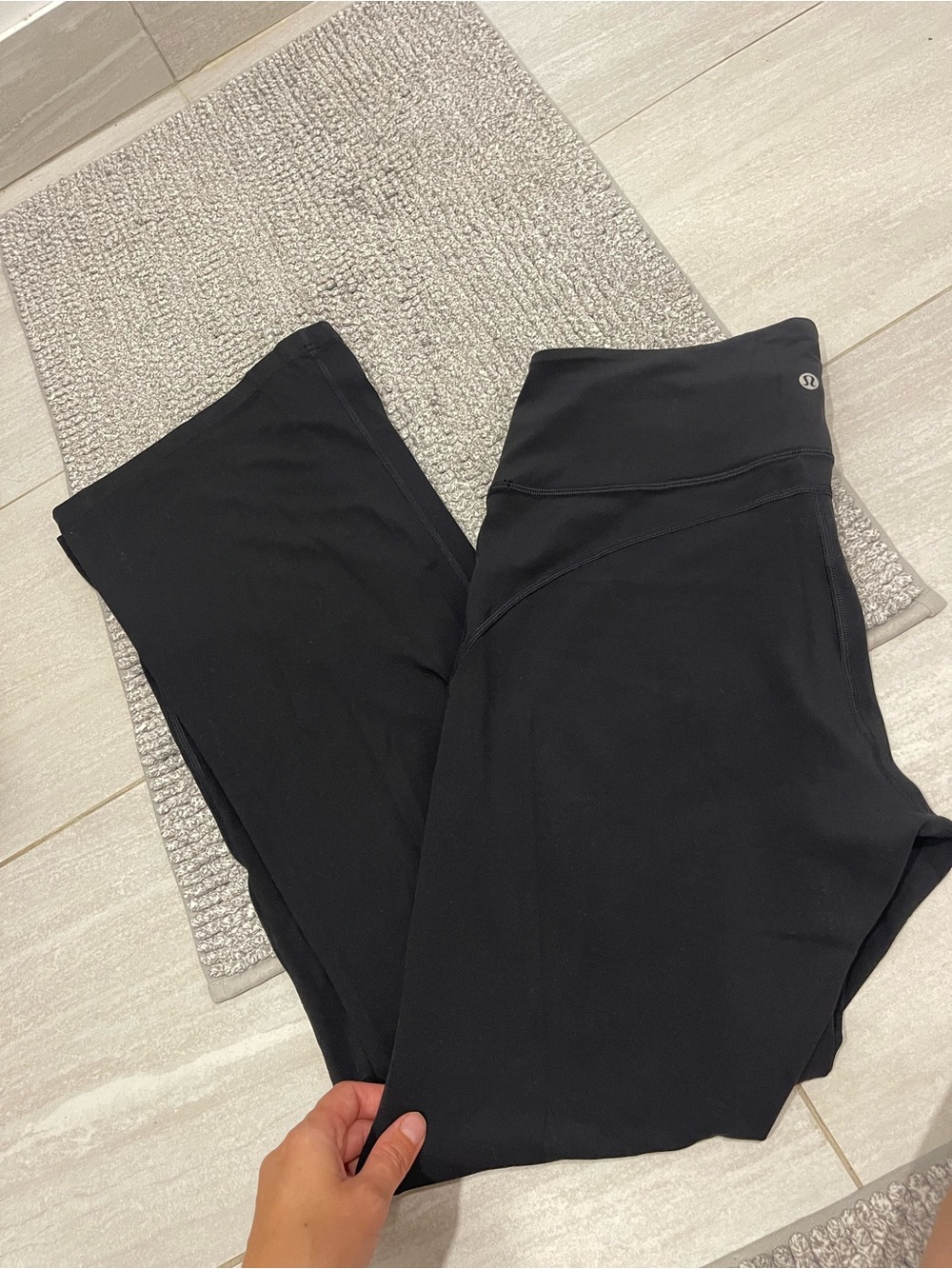 Lululemon Groove Pant Flare Super High-Rise size 12 black wide leg bottom 32.5” - Picture 6 of 9